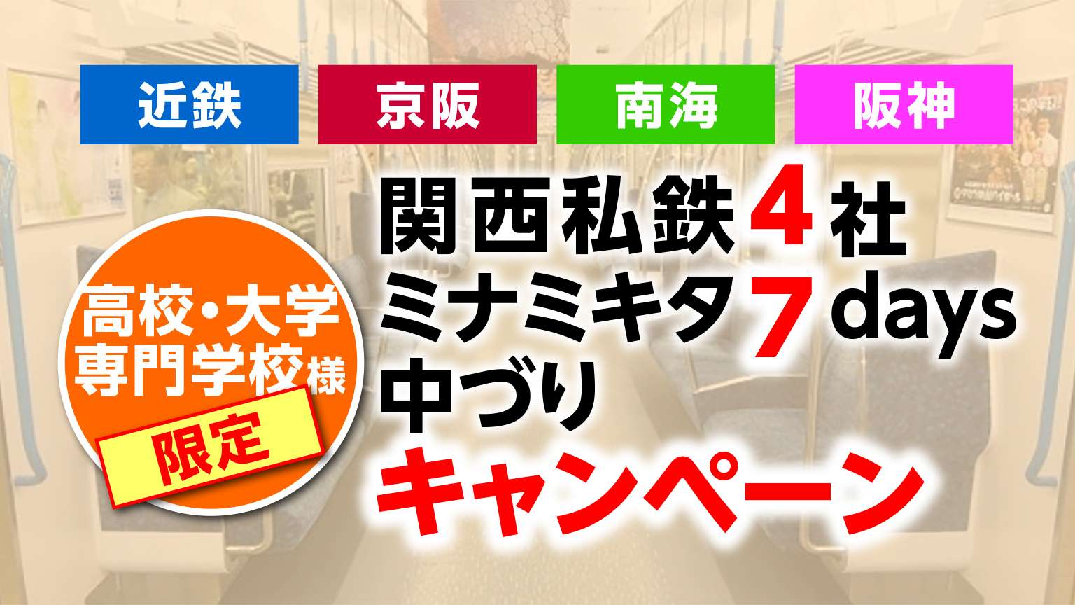 関西私鉄4社　中づりポスター　7days　キャンペーン